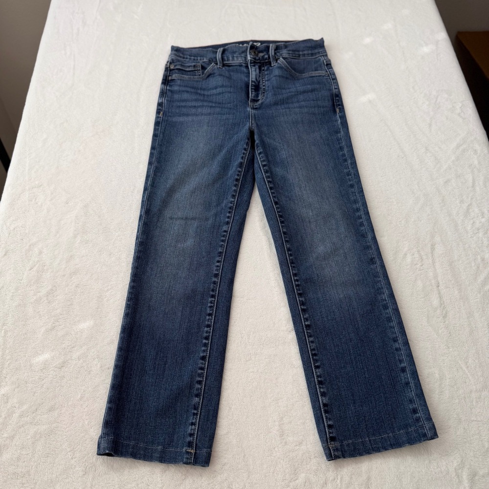 Eddie Bauer Jeans Womens 2 Blue Excellent Slightly Curvy High Rise Slim Straight